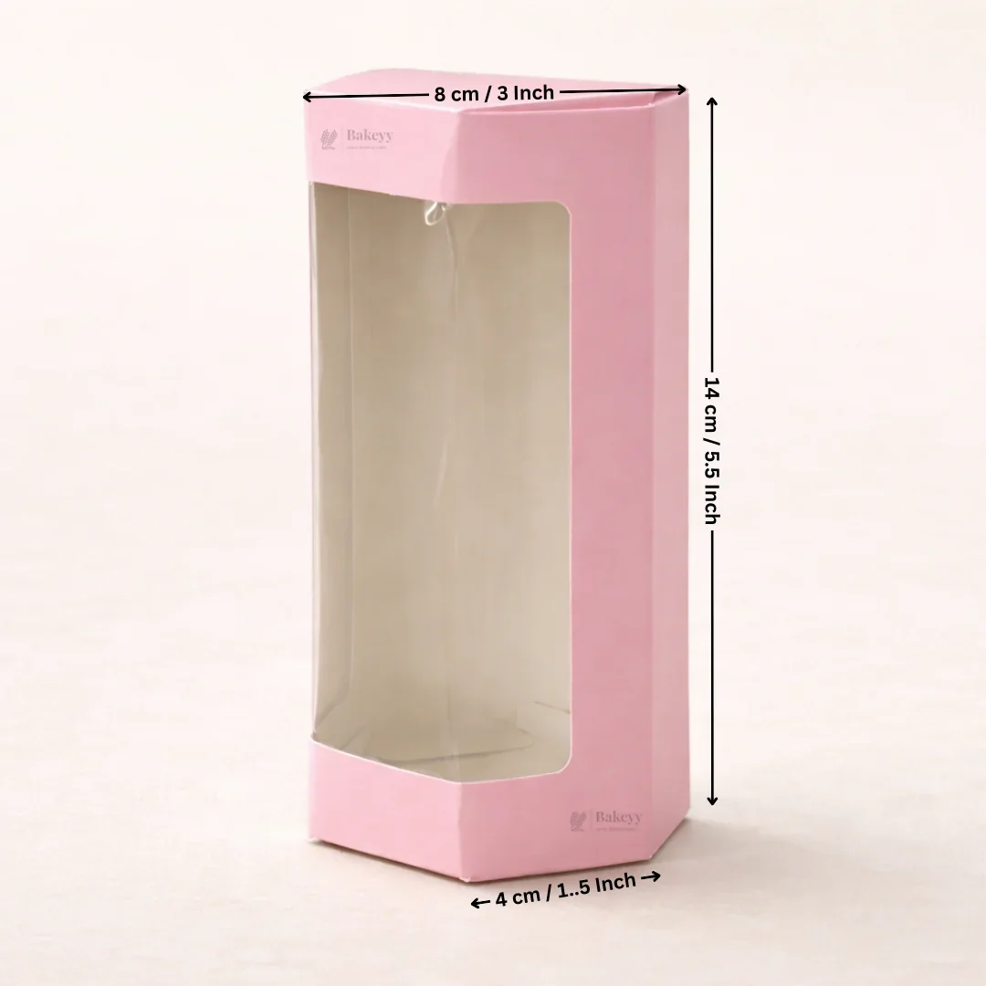 Pink Color | Cookie Box with Window | Slim Paperboard Packaging Box | 2 Sizes Available | Pack of 25 - Image 5