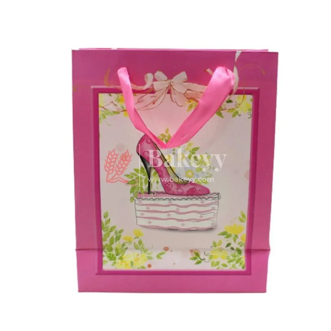 7x9inch Pink Heels Decorative Paper Bag | Gift Bag| Pack of 10 - Image 3
