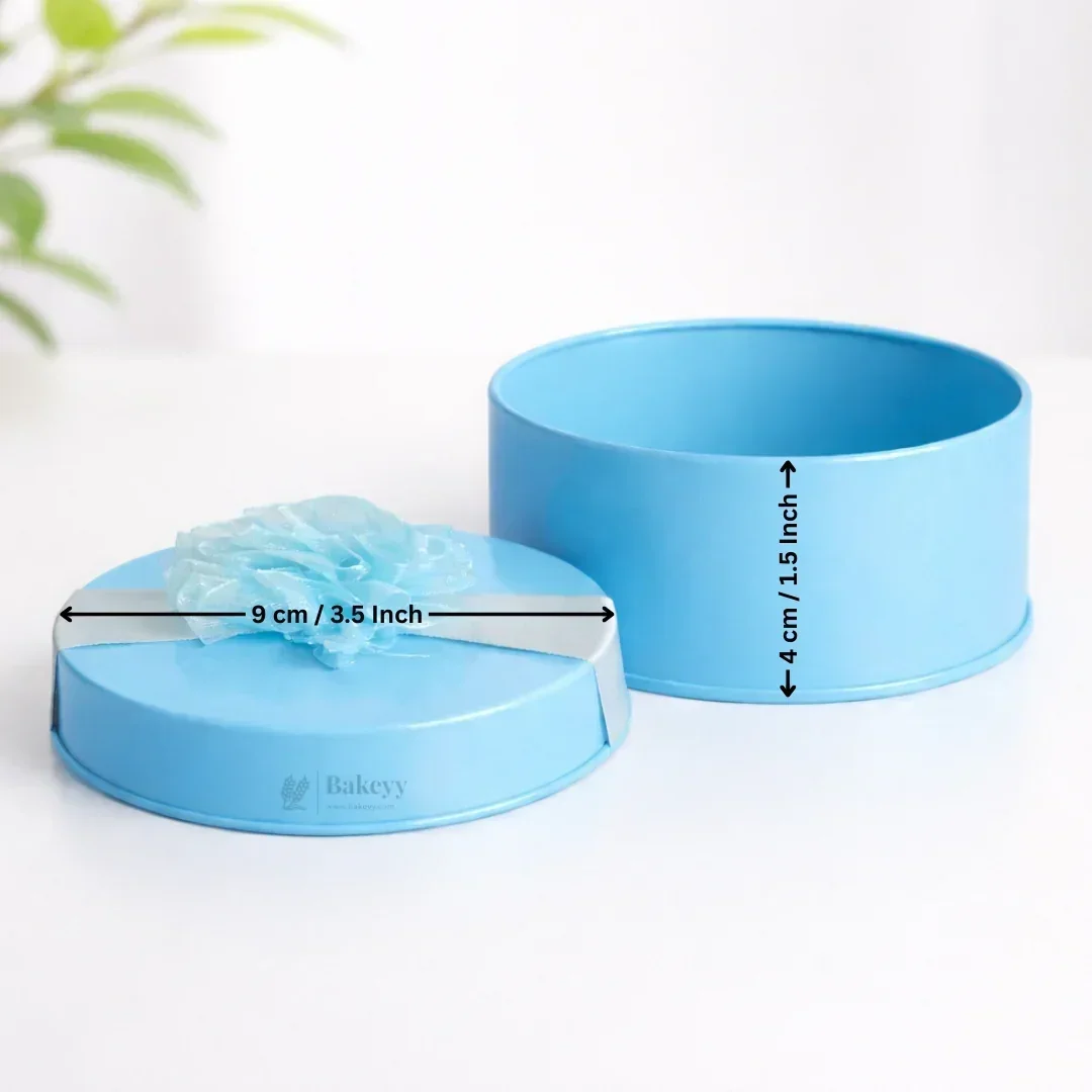 Decorative Round Metal Tin Box | Random Designs | Chocolates & Keepsakes | Pack of 6 - Image 3