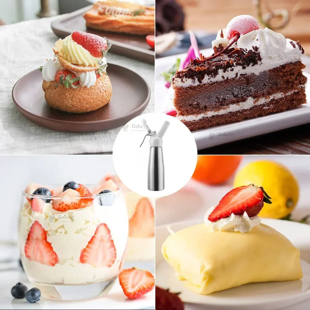 Plastic Head Cream Whipper | Whipped Cream Dispenser for Desserts & Beverages | 500ml / 1000ml Capacity Available | Pack of 1 - Image 4