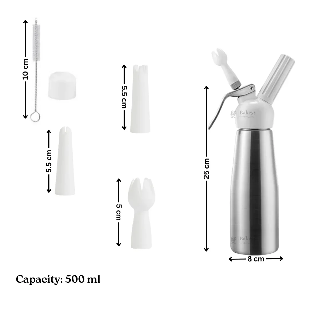 Plastic Head Cream Whipper | Whipped Cream Dispenser for Desserts & Beverages | 500ml / 1000ml Capacity Available | Pack of 1 - Image 5
