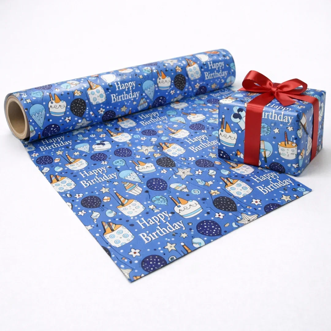 Playful Party Gift Wrapping Paper Sheets | Fun Cartoon & Celebration Prints | Pack of 20 Sheets - Image 6