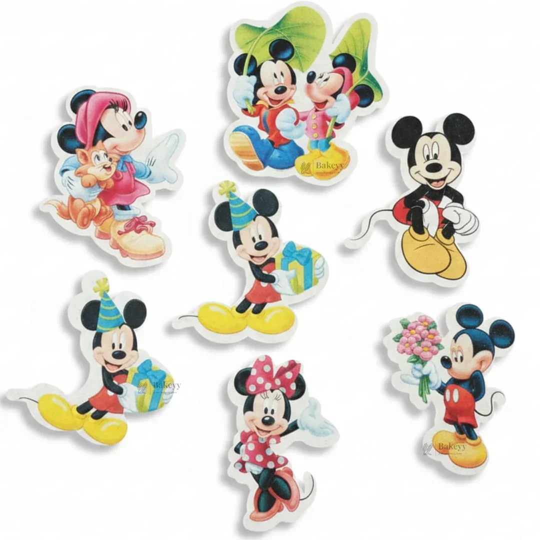 Mickey Mouse Theme Edible Wafer Cake Toppers Set | Multiple Designs for Cartoon Birthday Cakes | Pack of 1 Set - Image 3