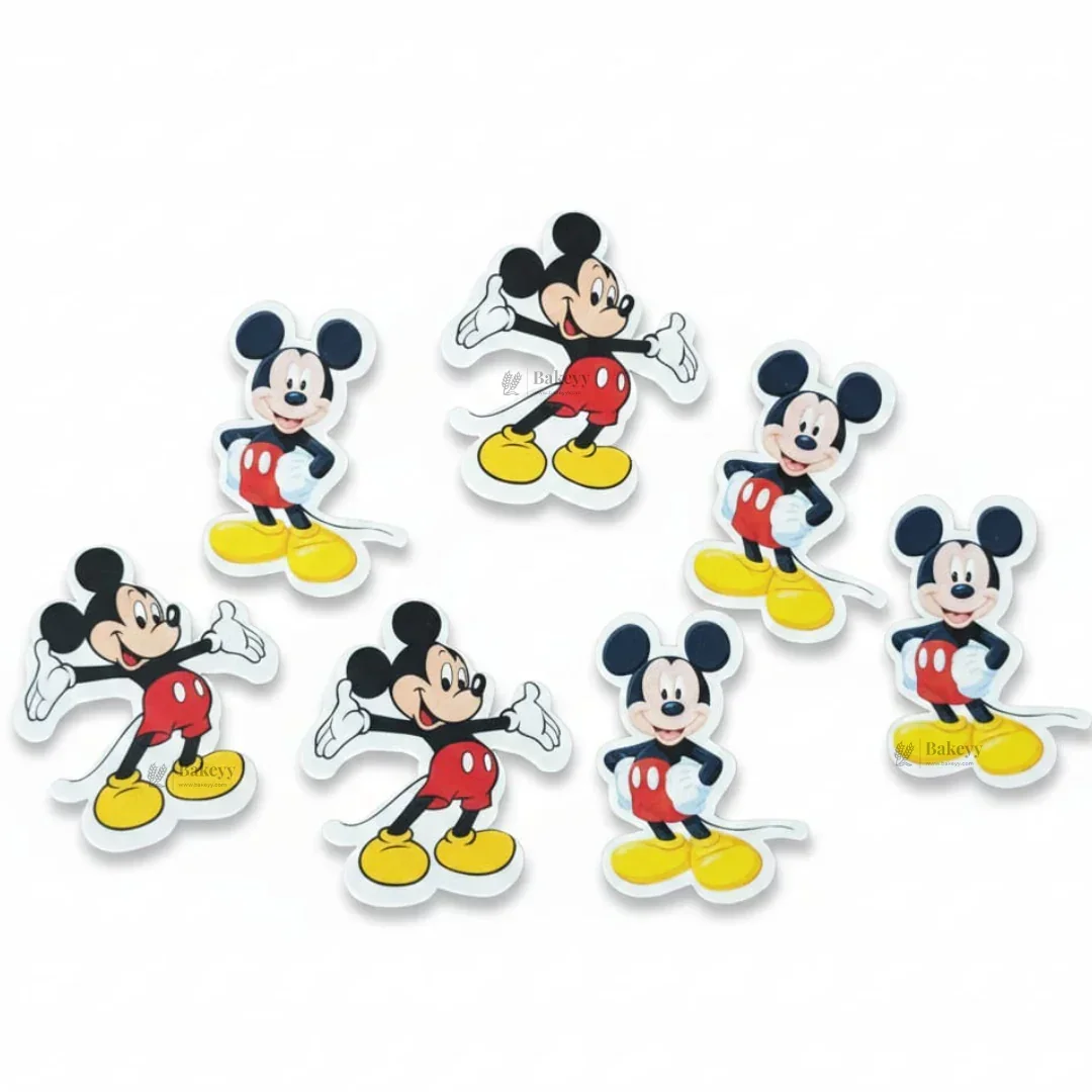 Mickey Mouse Theme Edible Wafer Cake Toppers Set | Multiple Designs for Cartoon Birthday Cakes | Pack of 1 Set - Image 4