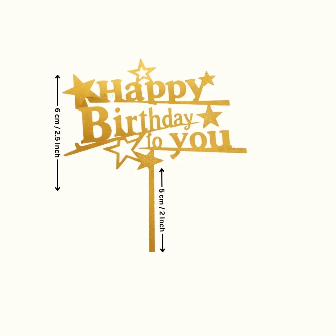 Premium Acrylic Happy Birthday Cake Toppers | Princess, Floral & Character Designs | Pack of 5 - Image 2