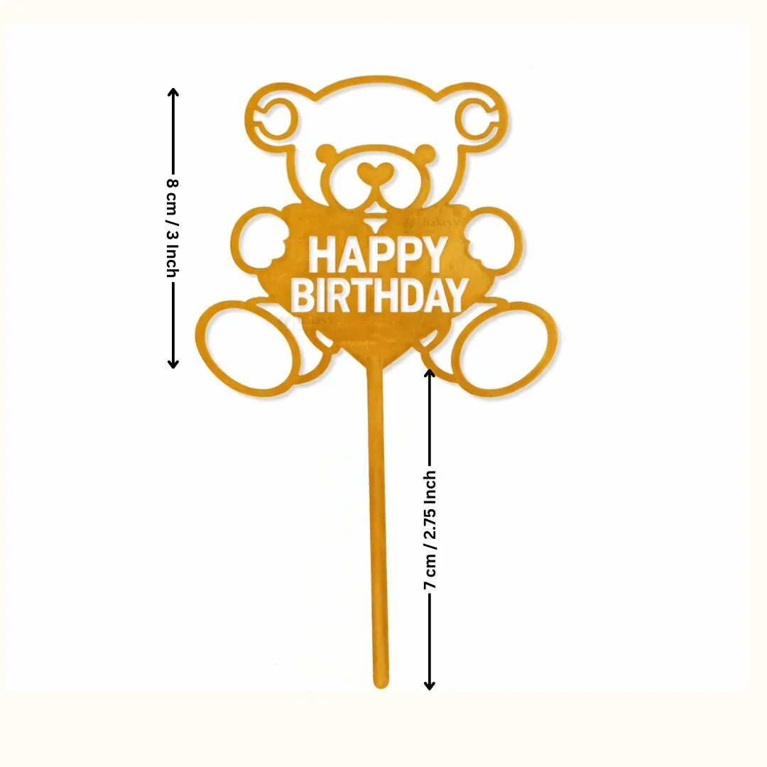 Premium Acrylic Happy Birthday Cake Toppers | Princess, Floral & Character Designs | Pack of 5 - Image 4