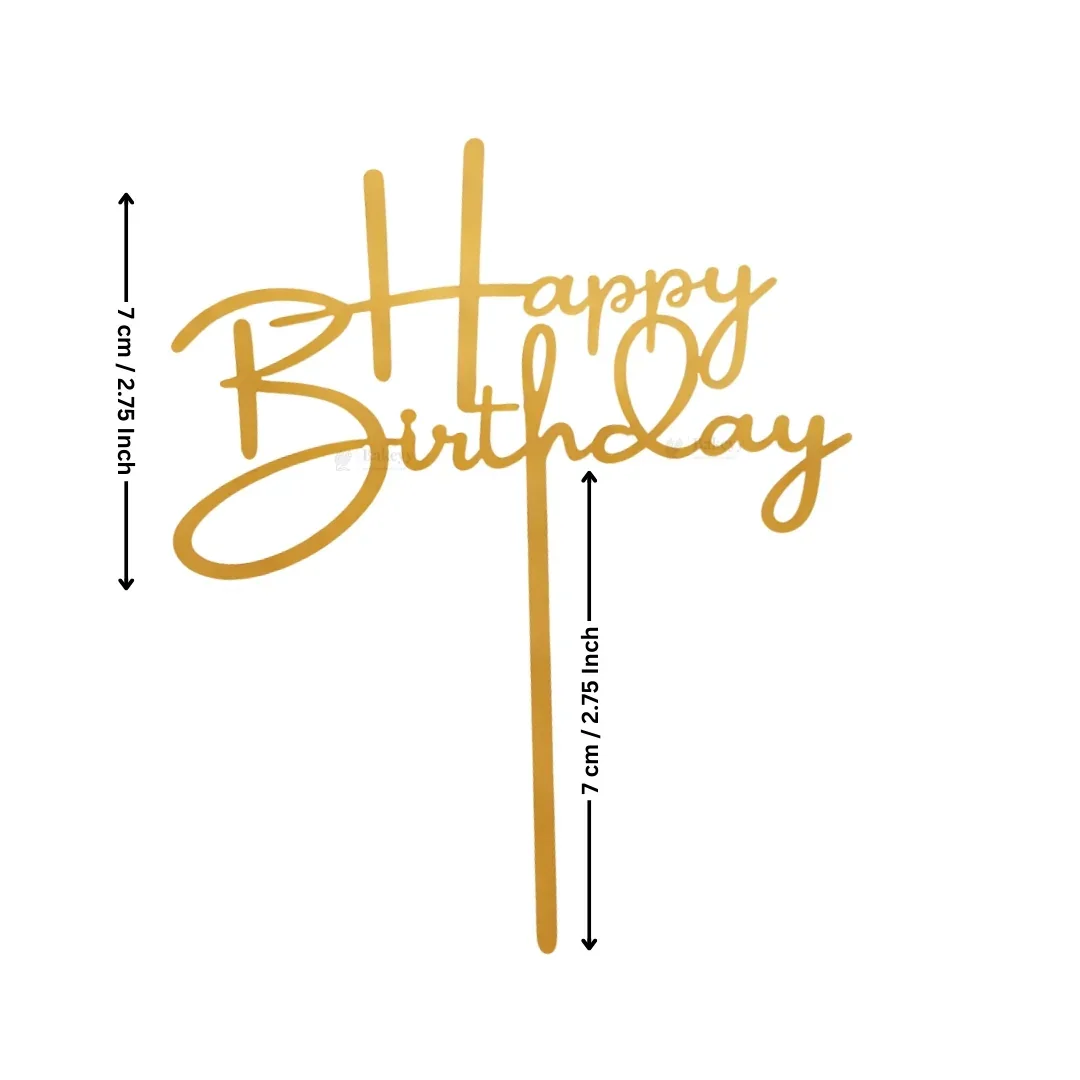 Premium Acrylic Happy Birthday Cake Toppers | Script & Modern Typography Collection | Pack of 5 - Image 5