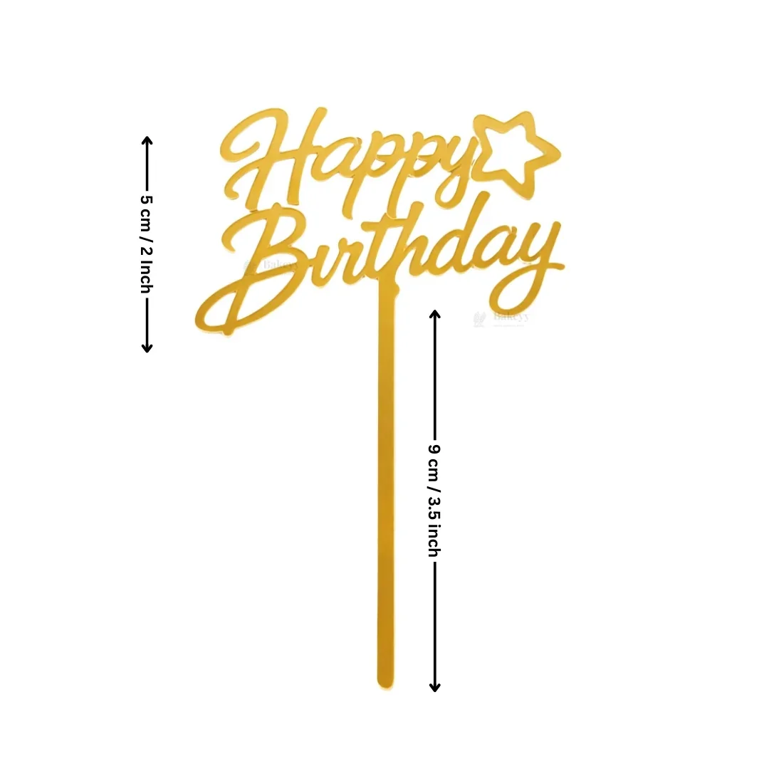 Premium Acrylic Happy Birthday Cake Toppers | Script & Modern Typography Collection | Pack of 5 - Image 6
