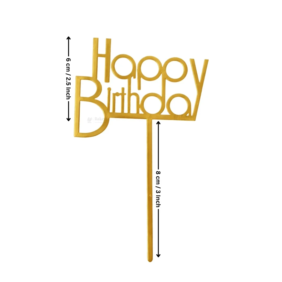 Premium Acrylic Happy Birthday Cake Toppers | Script & Modern Typography Collection | Pack of 5 - Image 7
