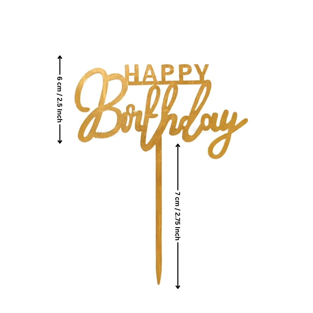 Premium Acrylic Happy Birthday Cake Toppers | Script & Modern Typography Collection | Pack of 5 - Image 8