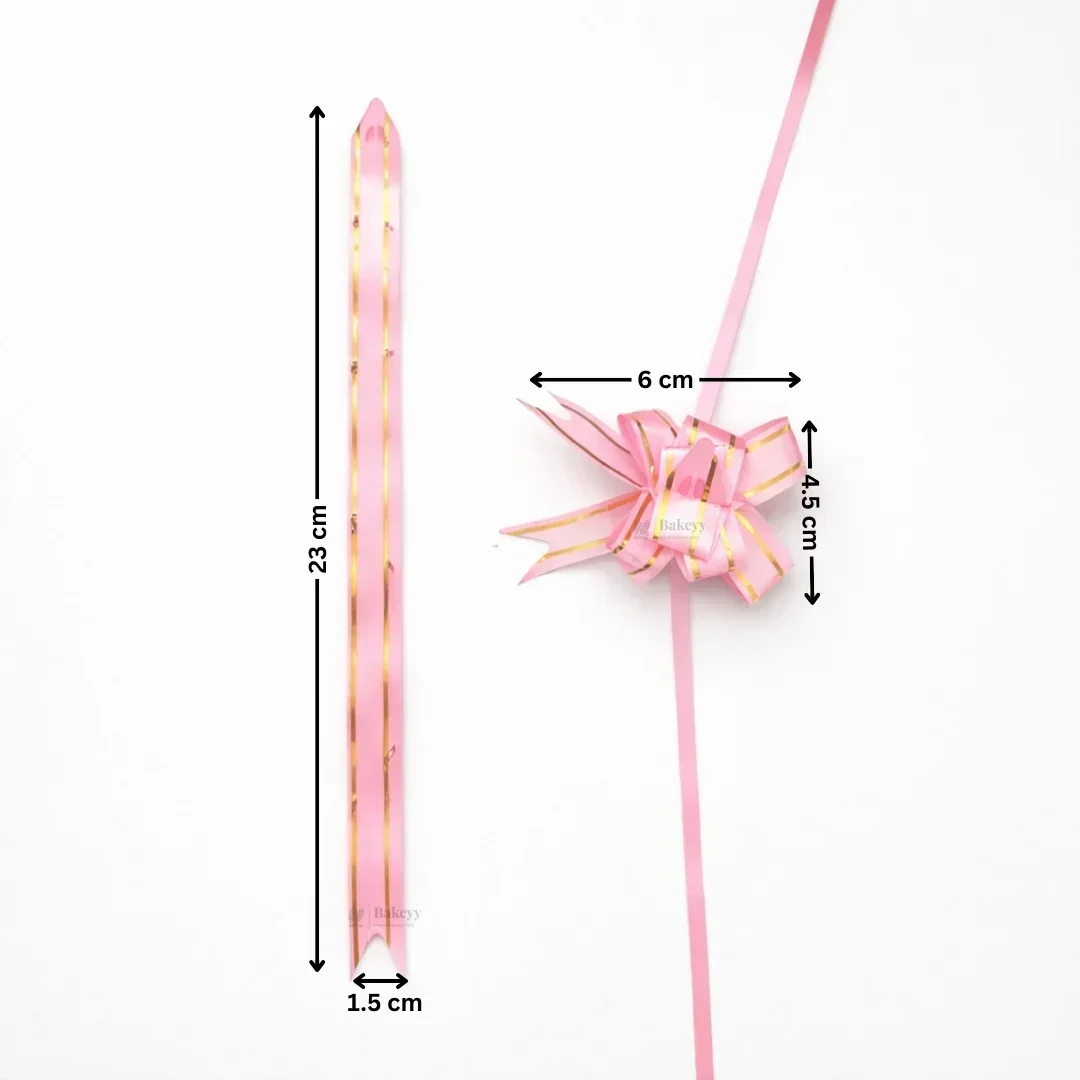 23 cm Pull Up Gift Ribbon Bow | Easy Self-Tie Decorative Ribbon for Gift Wrapping & Hampers | Multiple Colours Available | Pack of 10 - Image 2