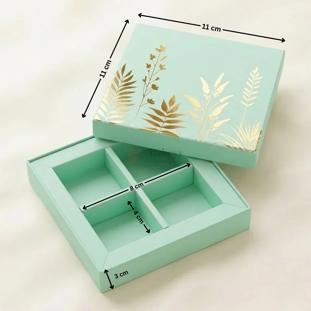Premium Light Blue Chocolate Gift Box with Decorative Lid and Cavity Tray | Pack of 1 - Image 3