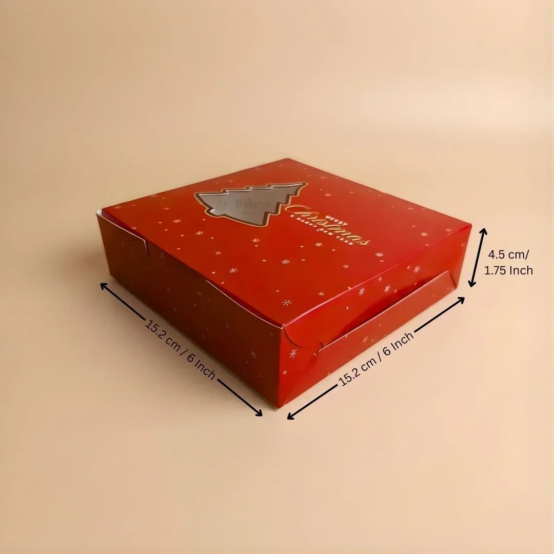 Premium Christmas Brownie Gift Box | Tree Window Brownie Box | Pack of 25 - Image 4