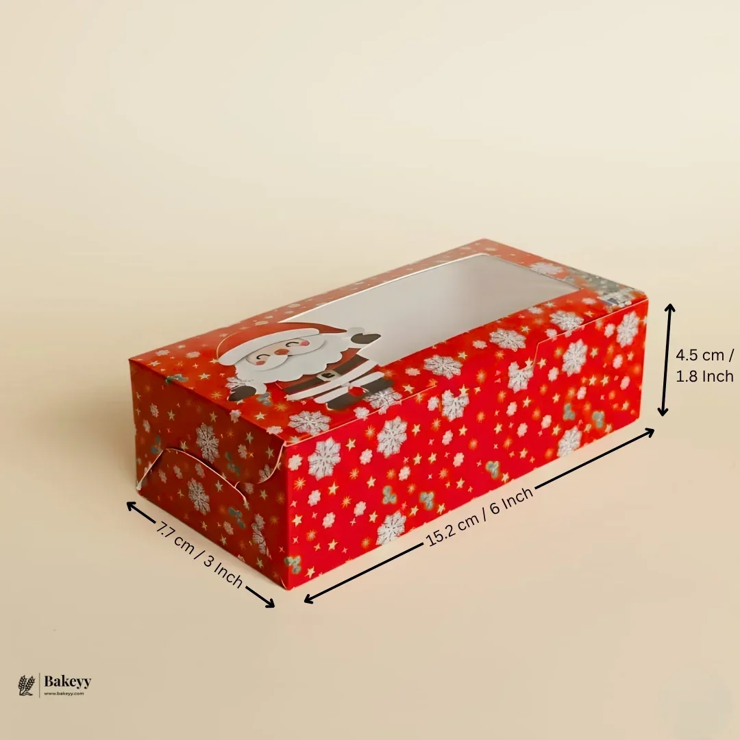 Premium Christmas Brownie Gift Box | Red Santa Christmas Theme | Pack of 25 - Image 3