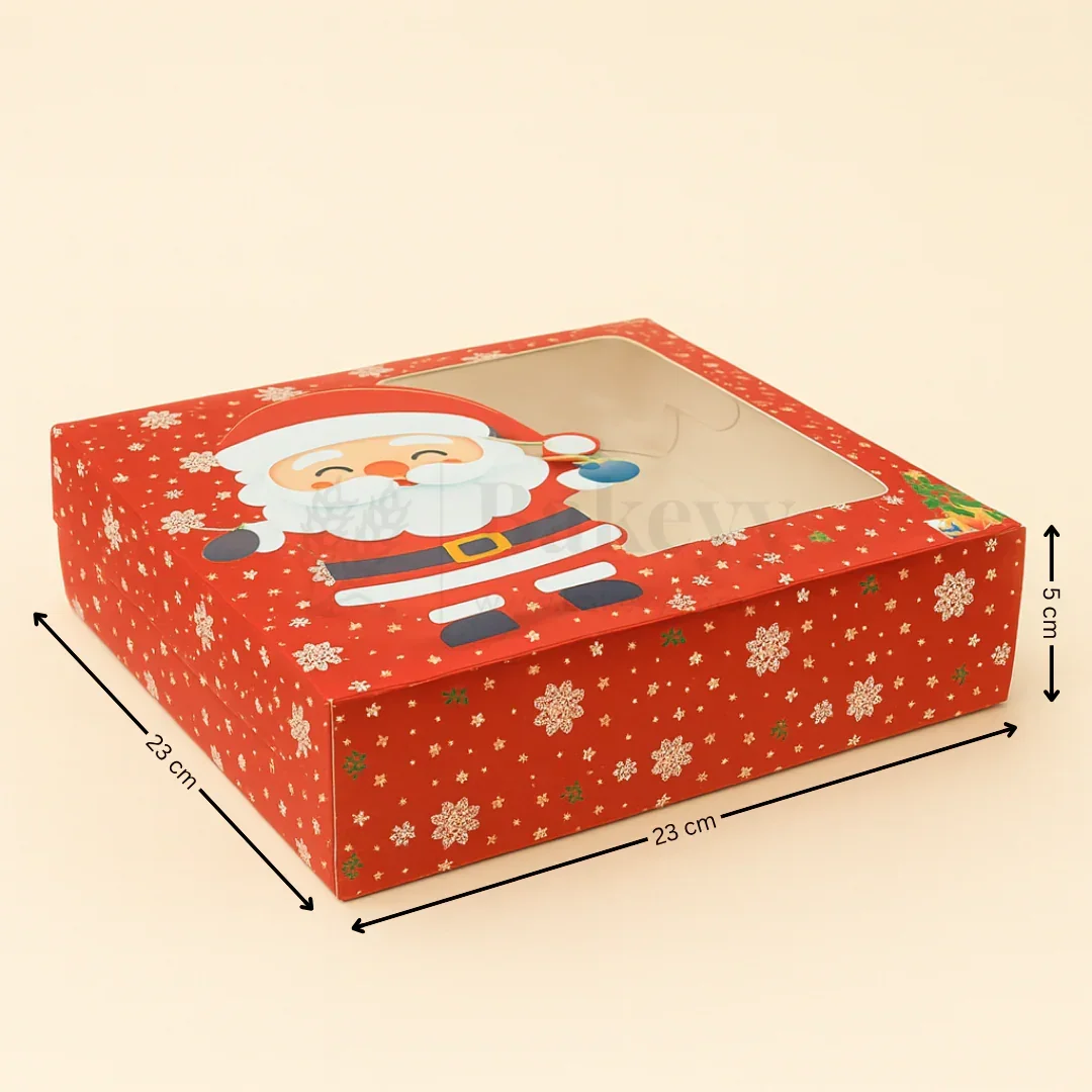 Premium Christmas Brownie Gift Box | Red Santa Christmas Theme | Pack of 25 - Image 5