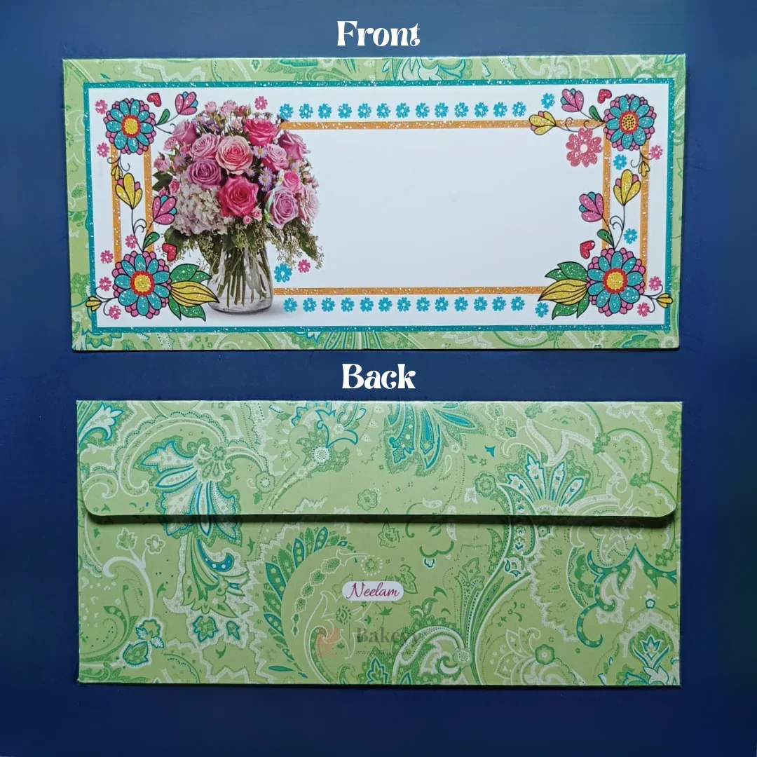 Premium Colorful Floral Print with Glitter Money Envelopes for Wedding Shagun & Cash Gifting | Pack of 10 - Image 11