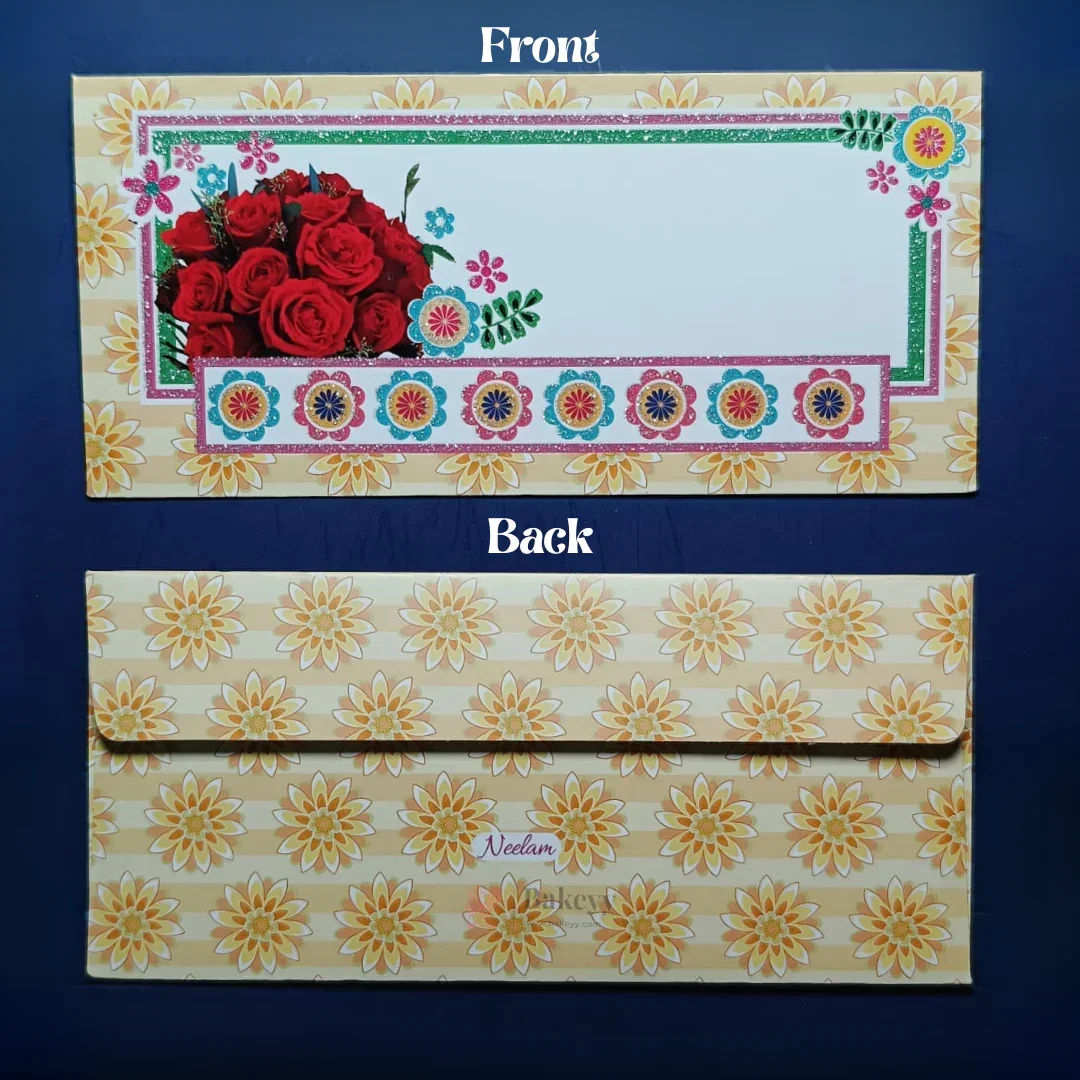 Premium Colorful Floral Print with Glitter Money Envelopes for Wedding Shagun & Cash Gifting | Pack of 10 - Image 12