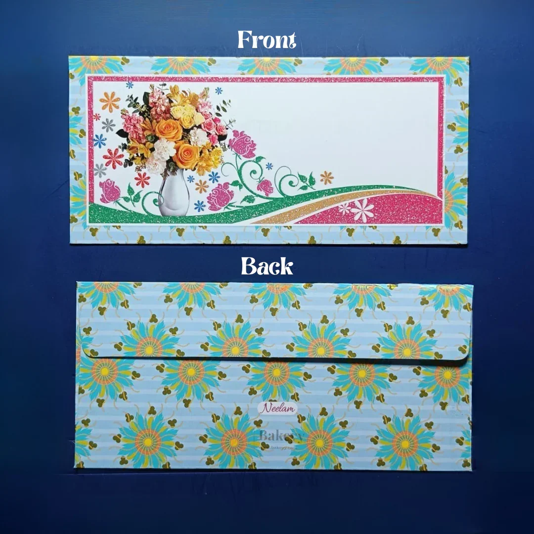Premium Colorful Floral Print with Glitter Money Envelopes for Wedding Shagun & Cash Gifting | Pack of 10 - Image 14