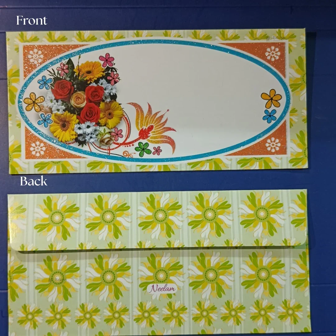 Premium Colorful Floral Print with Glitter Money Envelopes for Wedding Shagun & Cash Gifting | Pack of 10 - Image 16
