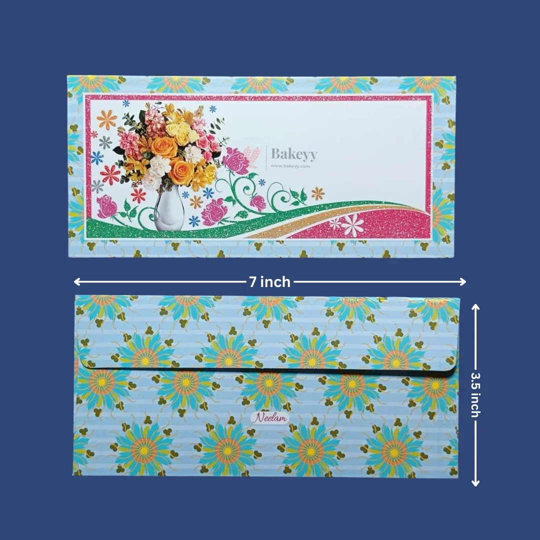 Premium Colorful Floral Print with Glitter Money Envelopes for Wedding Shagun & Cash Gifting | Pack of 10 - Image 2