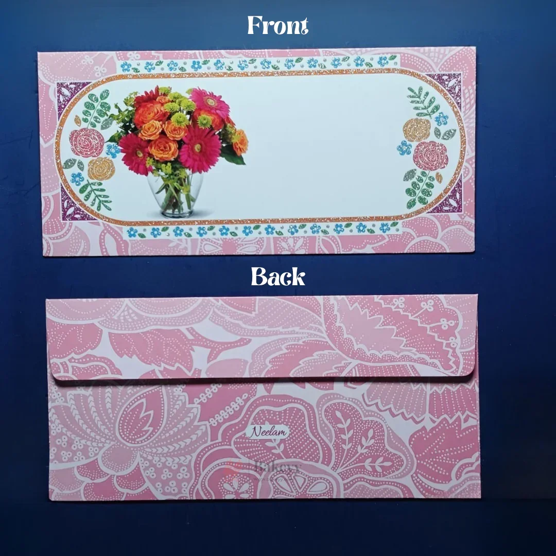 Premium Colorful Floral Print with Glitter Money Envelopes for Wedding Shagun & Cash Gifting | Pack of 10 - Image 3