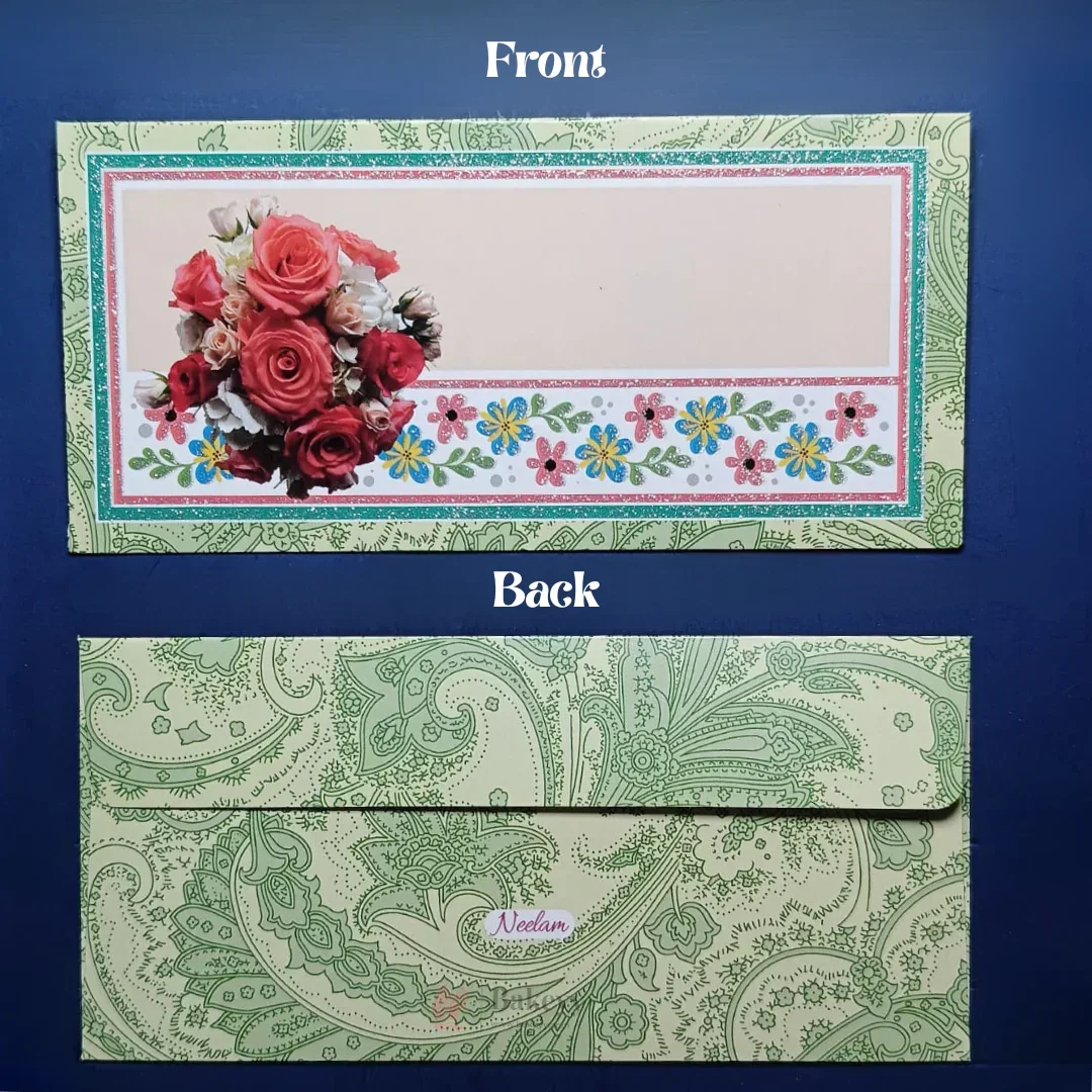 Premium Colorful Floral Print with Glitter Money Envelopes for Wedding Shagun & Cash Gifting | Pack of 10 - Image 4
