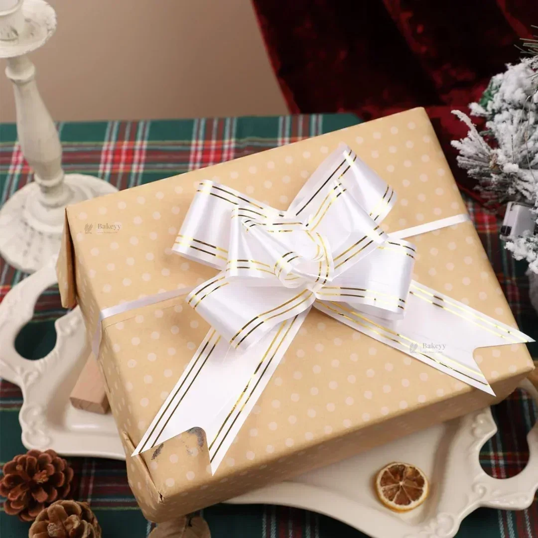 40 cm Pull Up Gift Ribbon Bow | Easy Self-Tie Decorative Ribbon for Gift Wrapping & Hampers | Multiple Colours Available | Pack of 10 - Image 4
