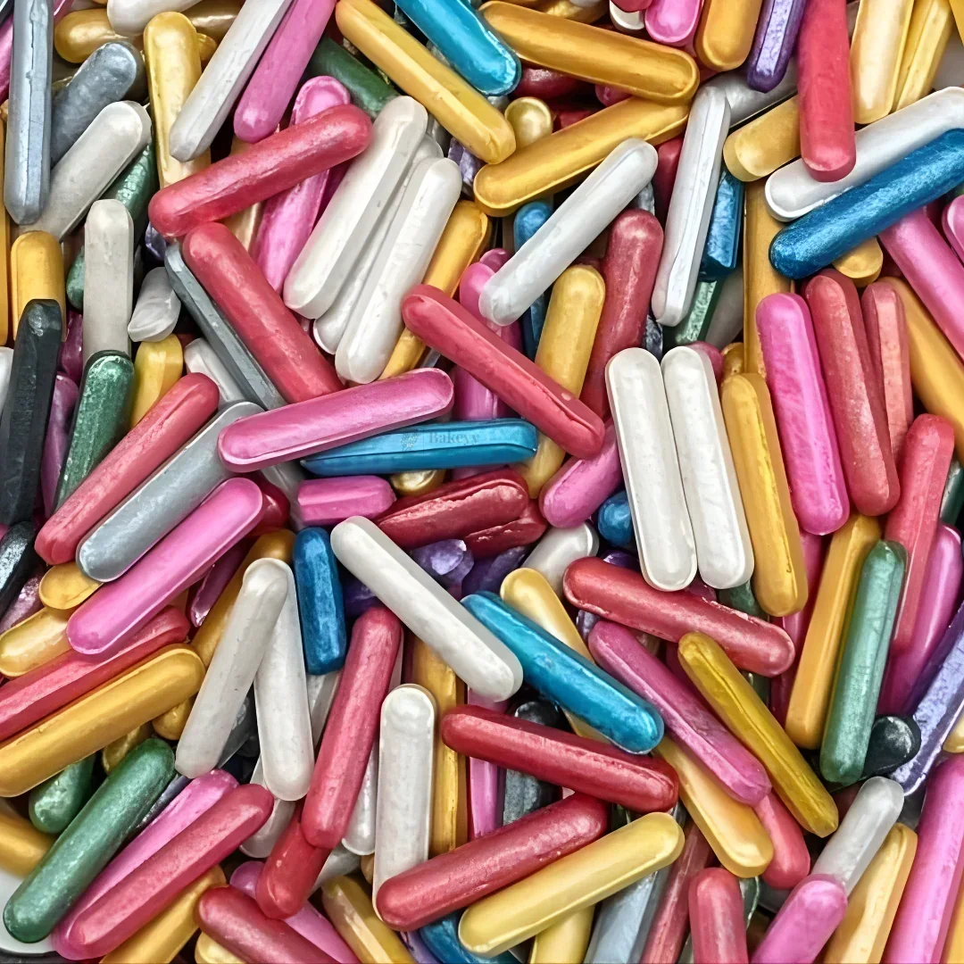 Rod Shape Sugar Confetti | Edible Cake & Dessert Decorations | Multiple Colors Available | Metallic Finish | 200 gm - Image 5