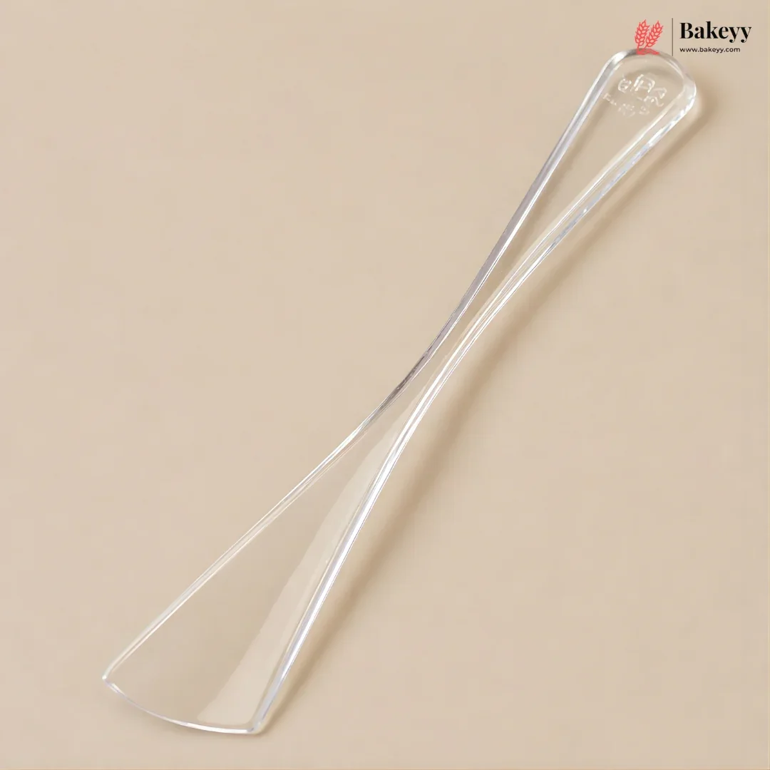 Premium Dessert Spoon | Clear, Black & Matte Gold | Pack of 100 - Image 4