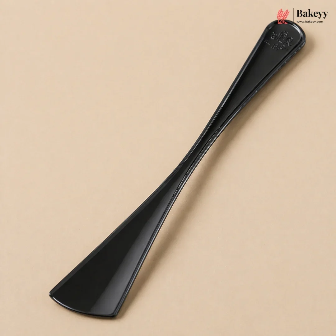 Premium Dessert Spoon | Clear, Black & Matte Gold | Pack of 100 - Image 5