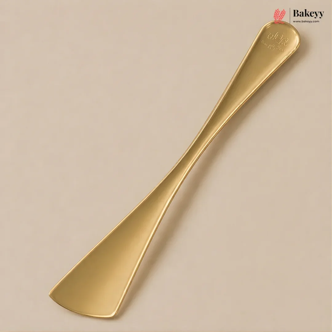 Premium Dessert Spoon | Clear, Black & Matte Gold | Pack of 100 - Image 6
