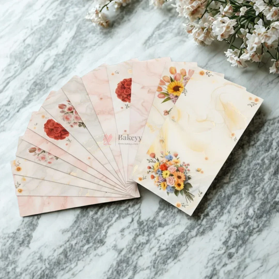 Premium Floral Money Envelopes for Wedding & Gifting | Luxury Shagun Cash Covers | Pack of 25