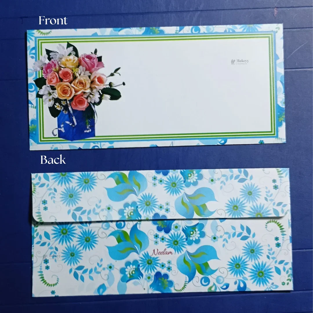 Flower Bouquet Floral Cash Envelopes | Elegant Flower-Printed Shagun & Gift Envelopes | Multiple Designs Available | Pack of 25 - Image 10