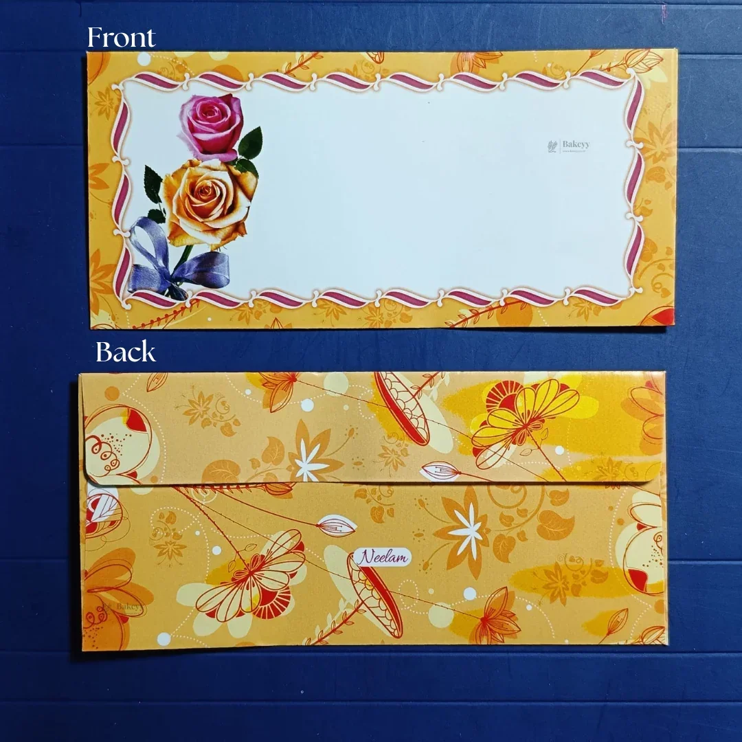 Flower Bouquet Floral Cash Envelopes | Elegant Flower-Printed Shagun & Gift Envelopes | Multiple Designs Available | Pack of 25 - Image 11
