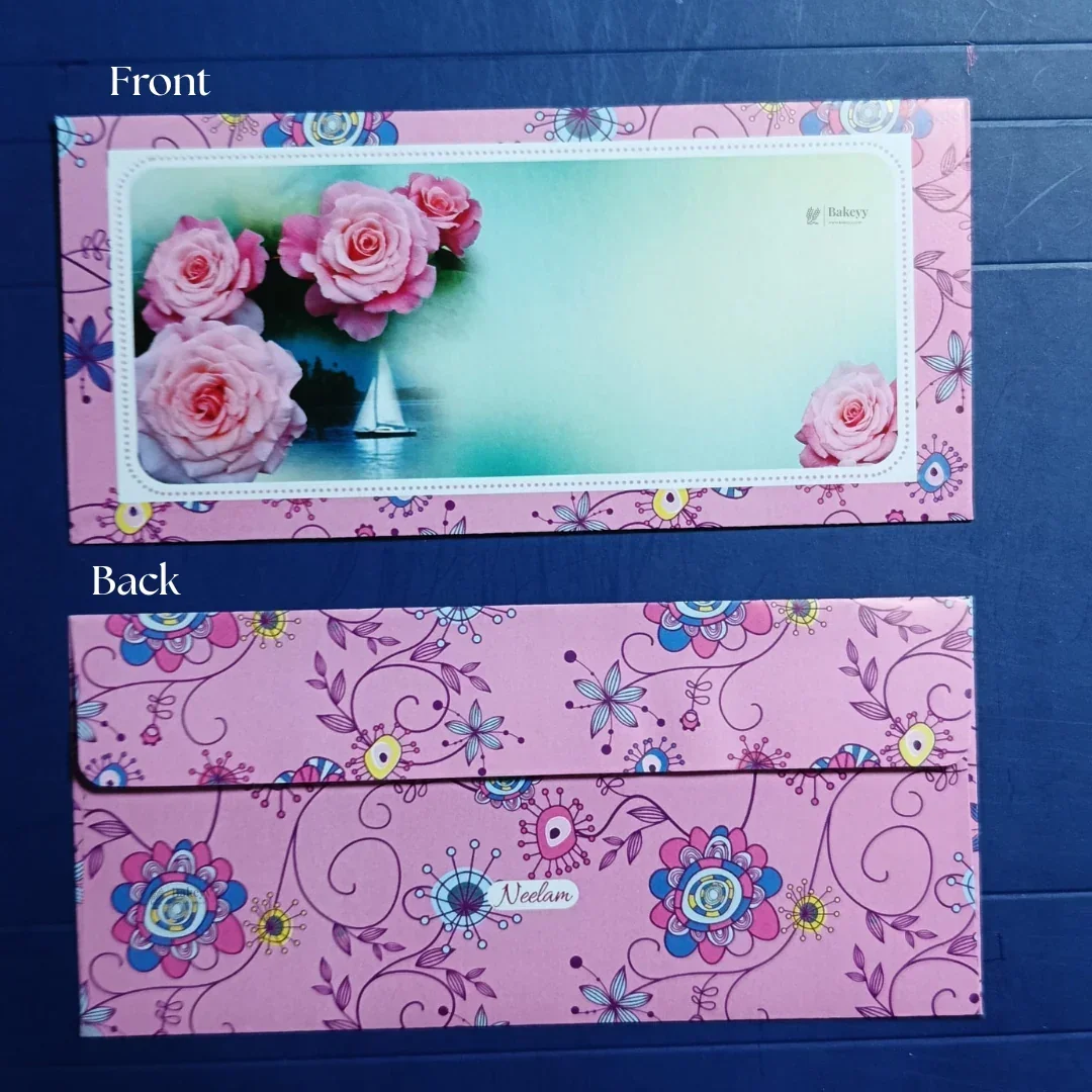 Flower Bouquet Floral Cash Envelopes | Elegant Flower-Printed Shagun & Gift Envelopes | Multiple Designs Available | Pack of 25 - Image 14