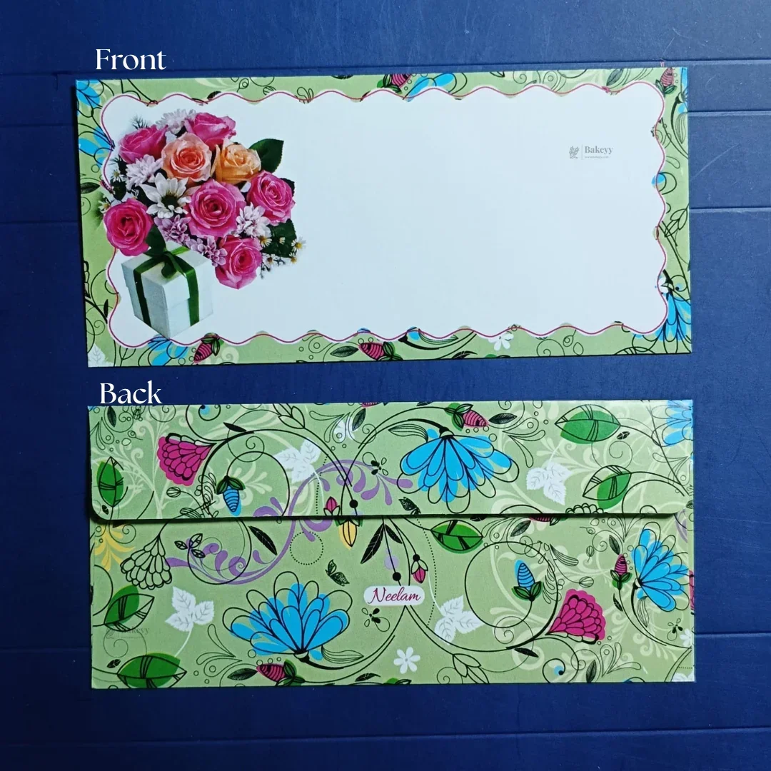 Flower Bouquet Floral Cash Envelopes | Elegant Flower-Printed Shagun & Gift Envelopes | Multiple Designs Available | Pack of 25 - Image 15