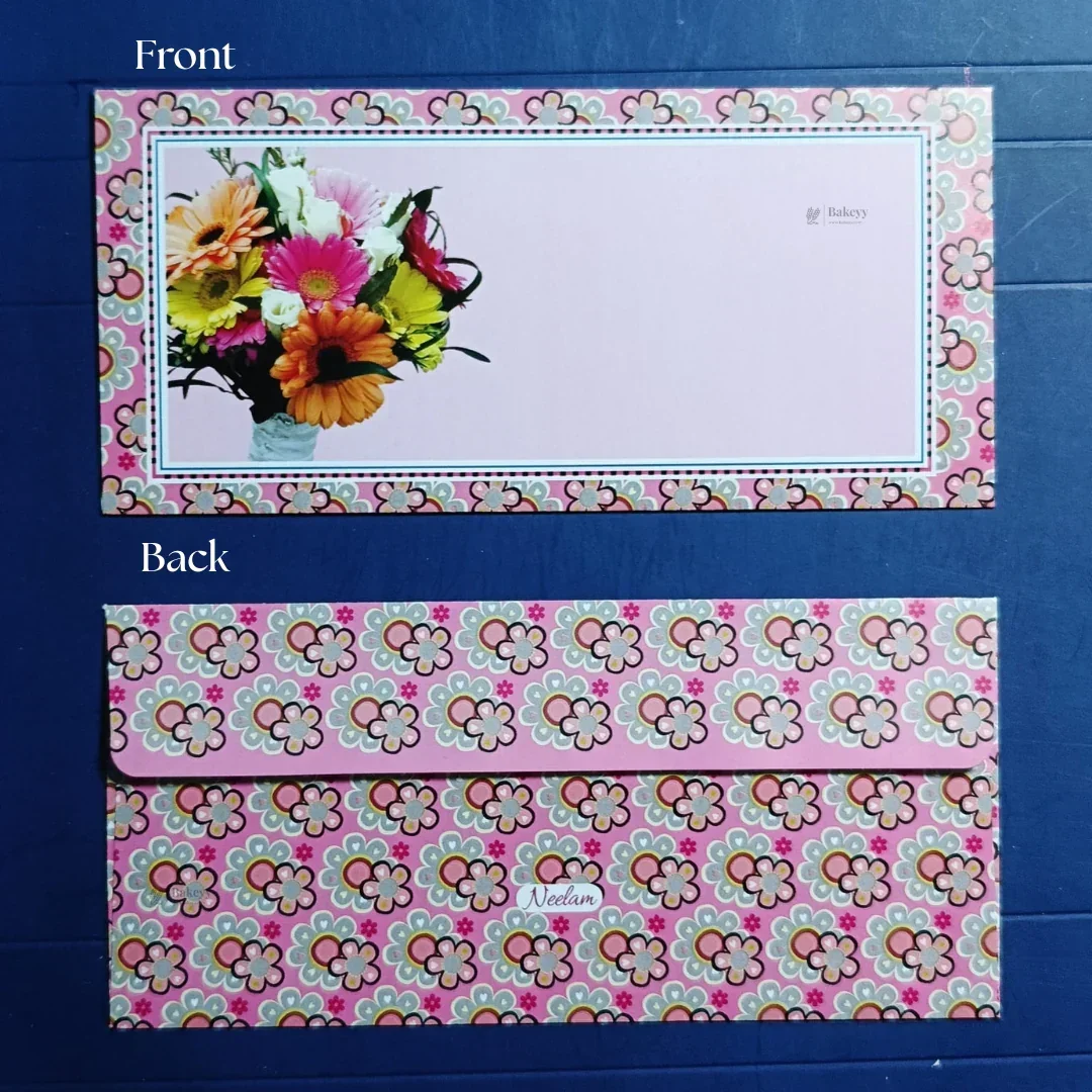Flower Bouquet Floral Cash Envelopes | Elegant Flower-Printed Shagun & Gift Envelopes | Multiple Designs Available | Pack of 25 - Image 7