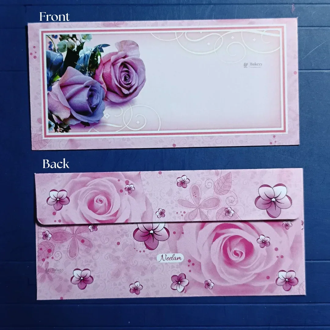 Flower Bouquet Floral Cash Envelopes | Elegant Flower-Printed Shagun & Gift Envelopes | Multiple Designs Available | Pack of 25 - Image 9