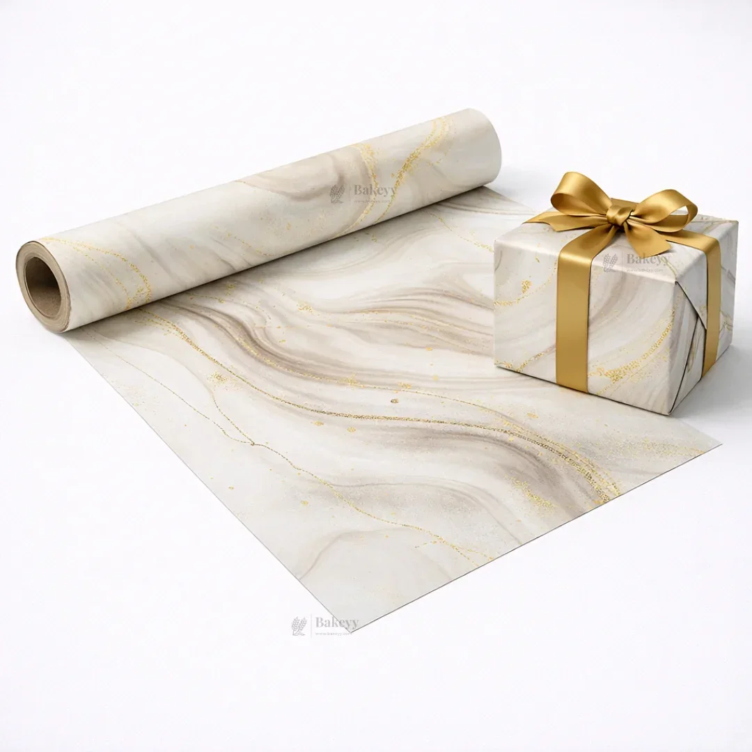 Marble Luxe Gift Wrapping Paper Sheets | Soft Pastel Swirl with Gold Accents | Set 1 | Pack of 25 - Image 3