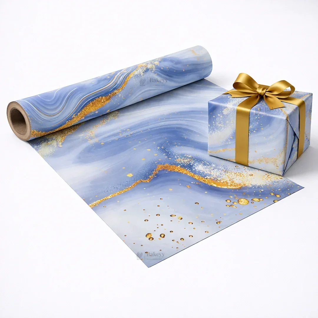 Marble Luxe Gift Wrapping Paper Sheets | Soft Pastel Swirl with Gold Accents | Set 1 | Pack of 25 - Image 4