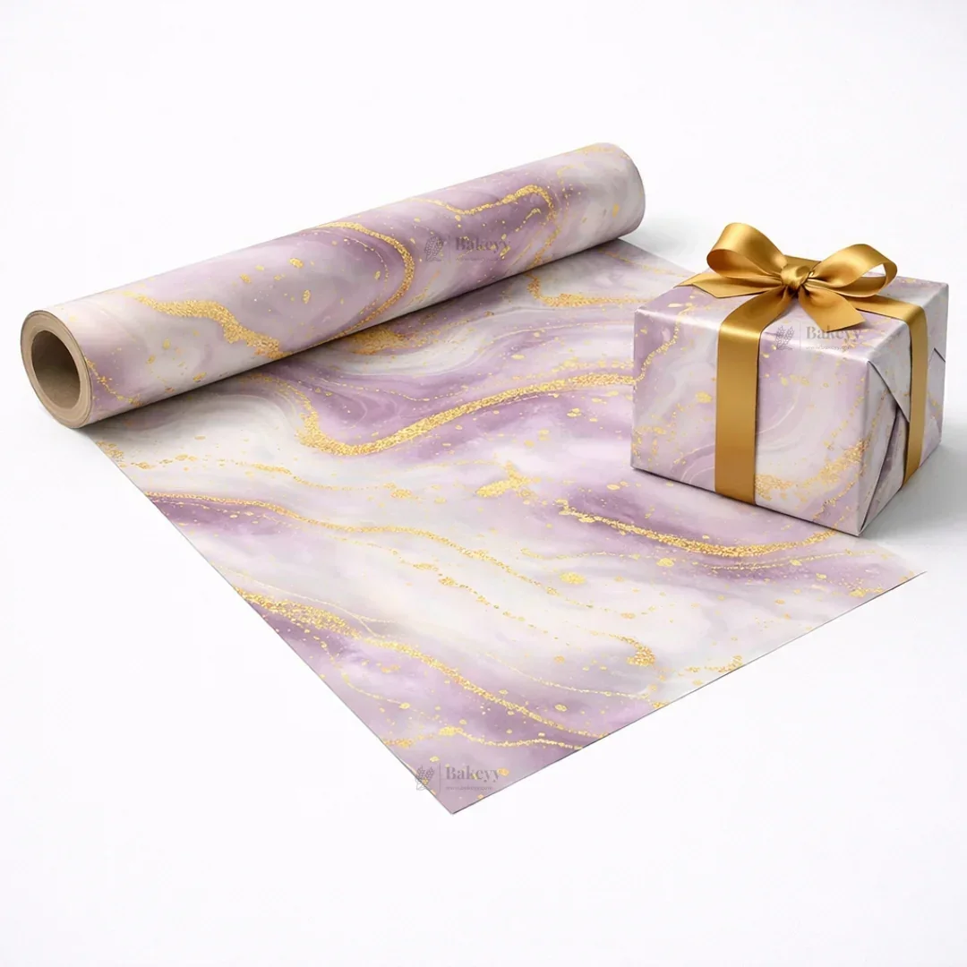 Marble Luxe Gift Wrapping Paper Sheets | Soft Pastel Swirl with Gold Accents | Set 1 | Pack of 25 - Image 6