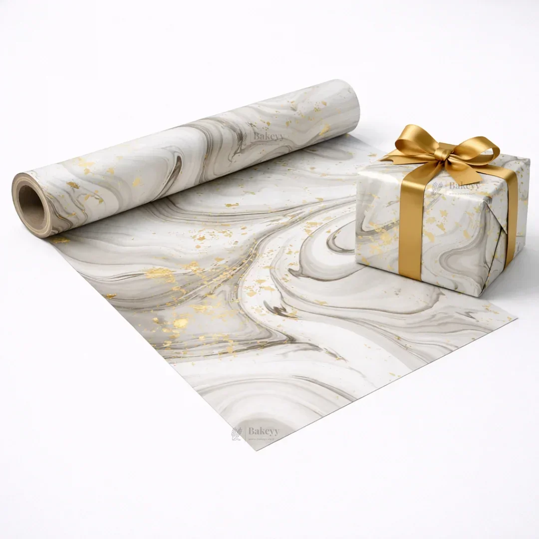 Marble Luxe Gift Wrapping Paper Sheets | Soft Pastel Swirl with Gold Accents | Set 1 | Pack of 25 - Image 7