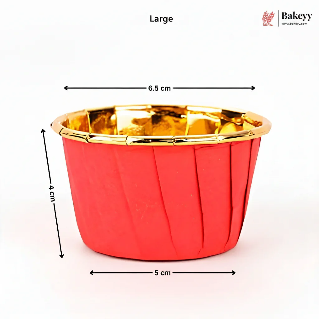 Premium Gold Foil Cupcake Liners | Color Paper Muffin Baking Cups | Pack of 100 - Image 3