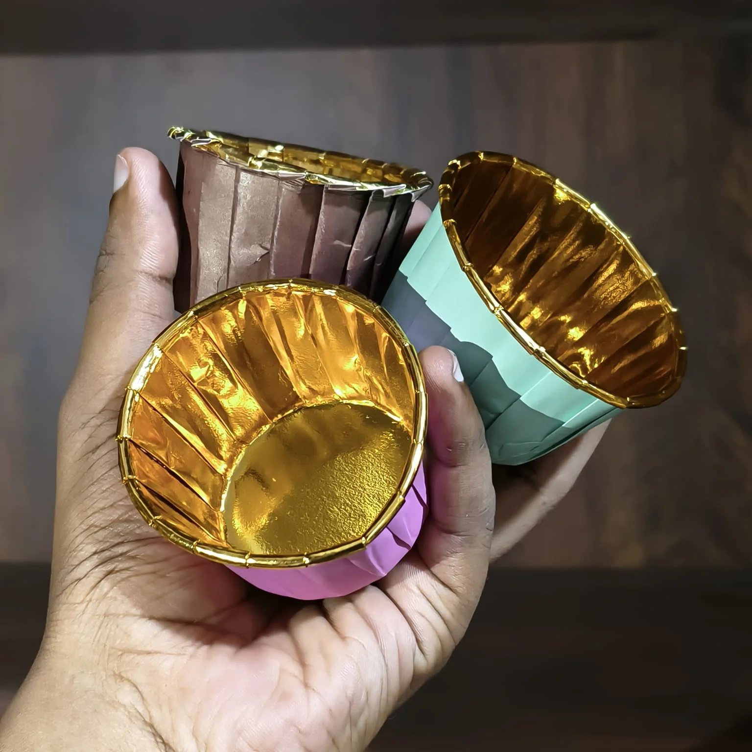 Premium Gold Foil Cupcake Liners | Color Paper Muffin Baking Cups | Pack of 100 - Image 4