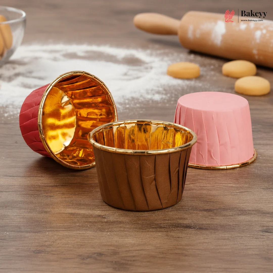Premium Gold Foil Cupcake Liners | Color Paper Muffin Baking Cups | Pack of 100 - Image 5