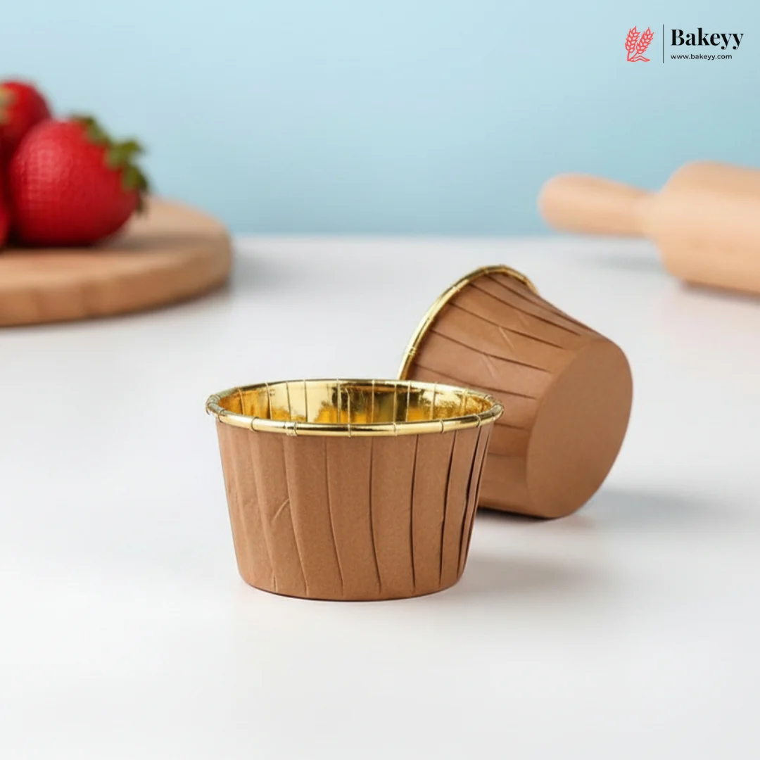 Premium Gold Foil Cupcake Liners | Color Paper Muffin Baking Cups | Pack of 100 - Image 9