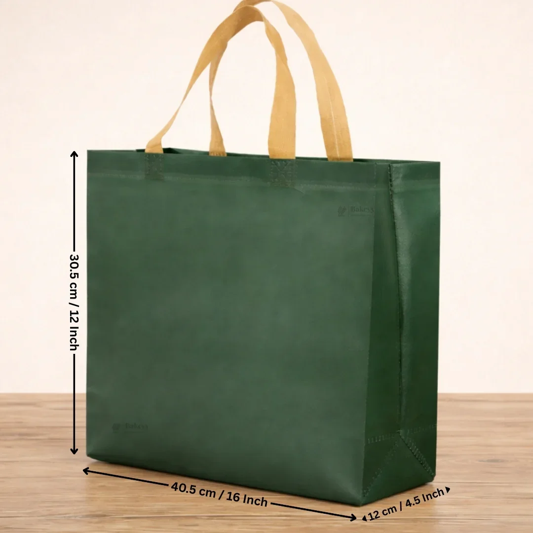 Premium Matte Green Carry Bag with Kraft Handles | Dark Green & Olive Green | 3 Size Options | Pack of 50 - Image 8