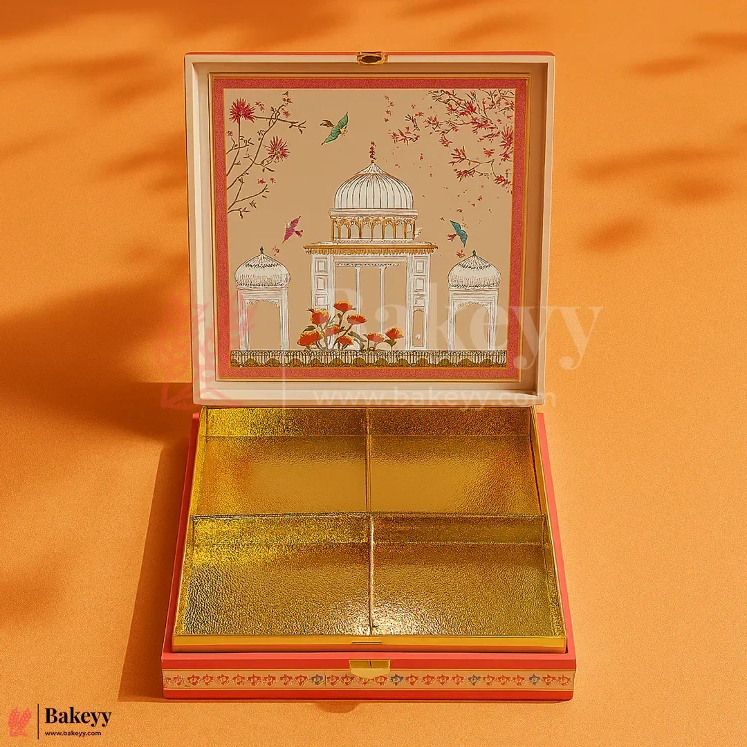 Elegant MDF Gift Hamper Box – Pink Heritage Dome Design | Pack of 1 - Image 3