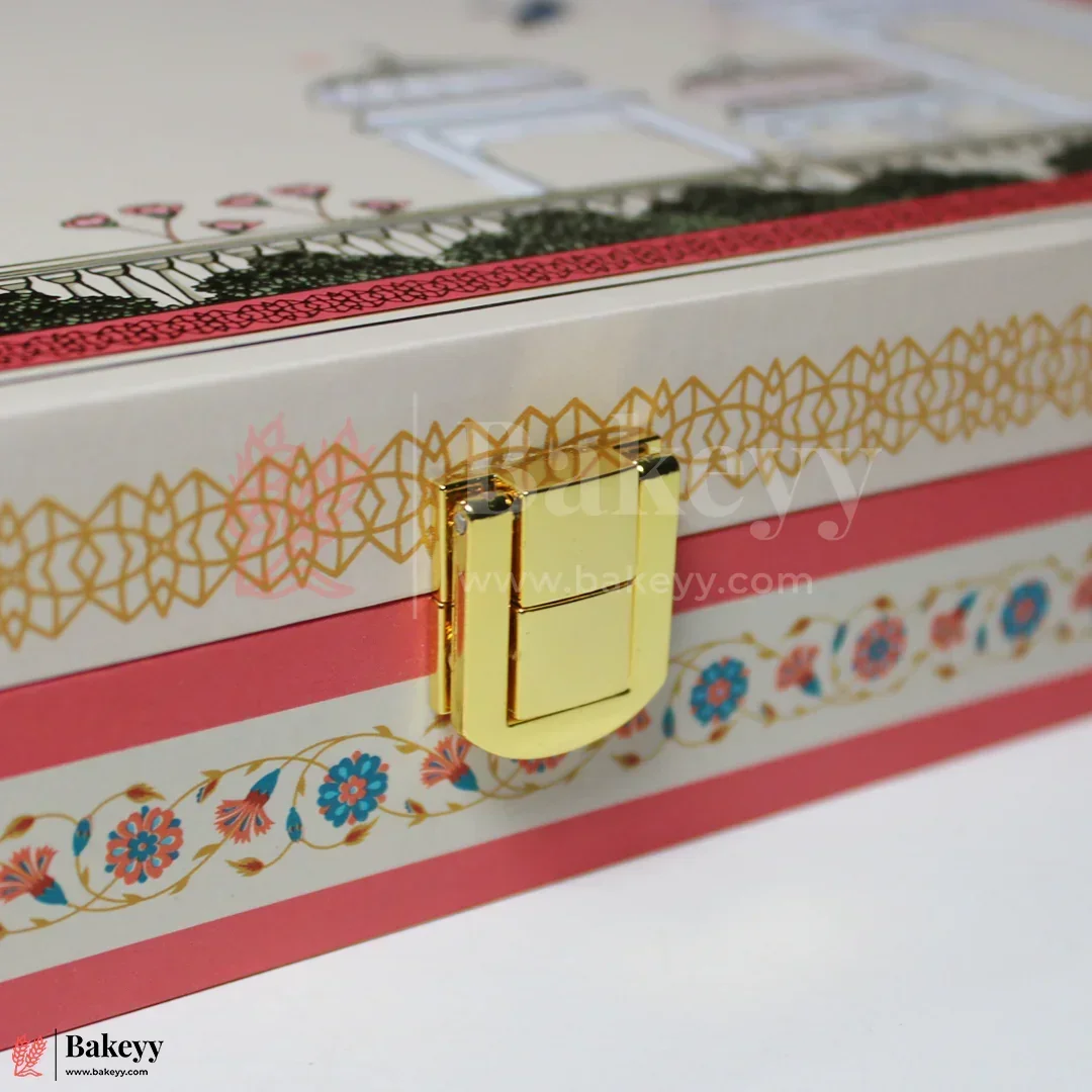 Elegant MDF Gift Hamper Box – Pink Heritage Dome Design | Pack of 1 - Image 4