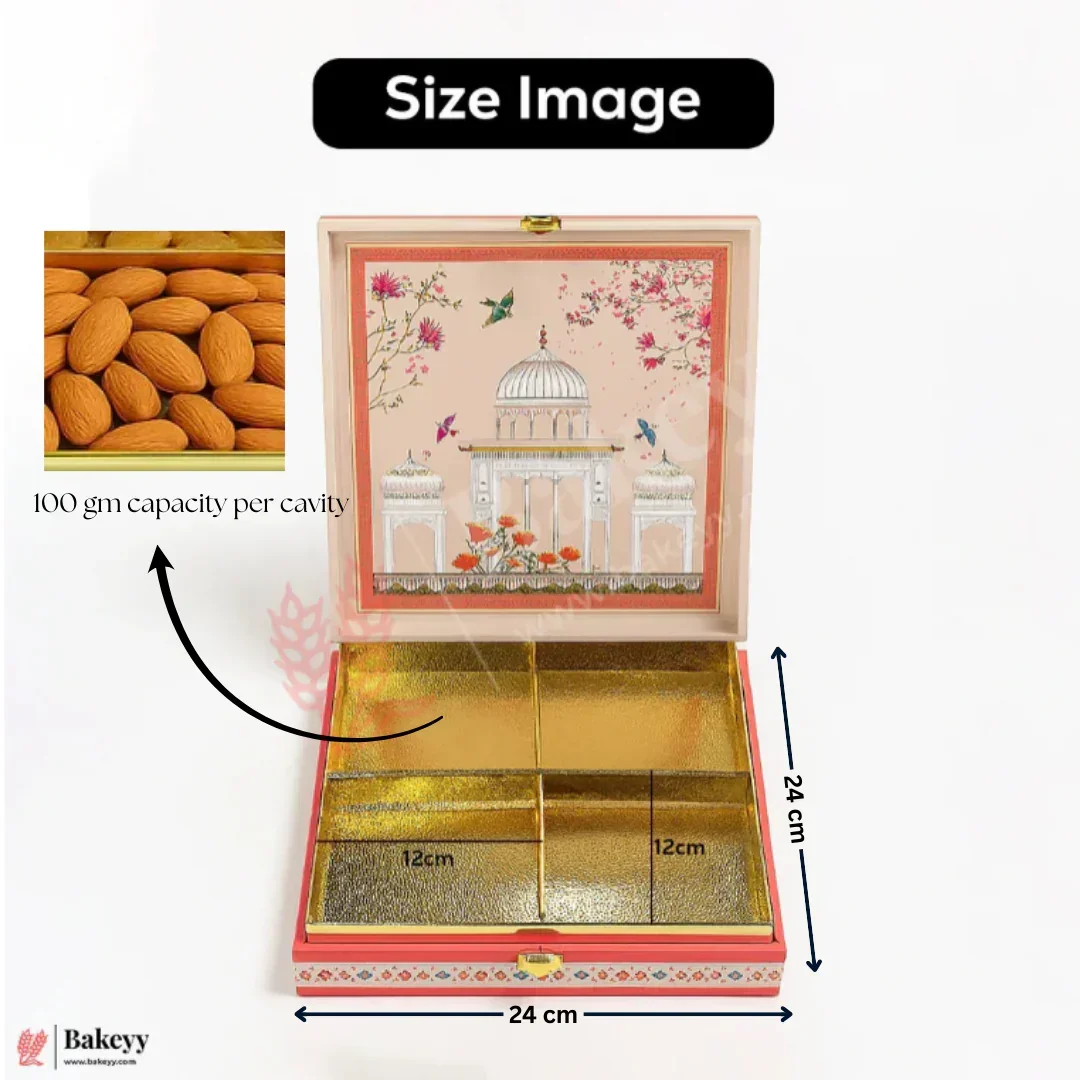 Elegant MDF Gift Hamper Box – Pink Heritage Dome Design | Pack of 1 - Image 5